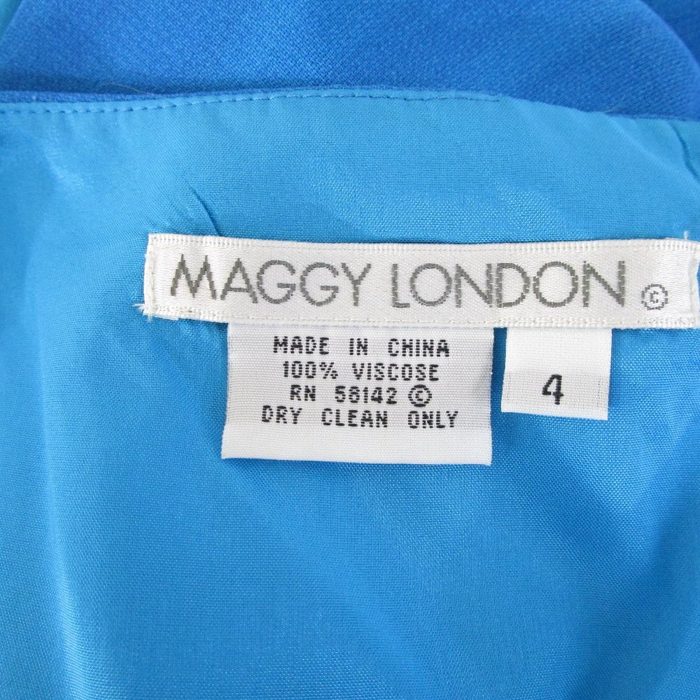 SOLDVintage Maggy London Blue Tropical Floral Dress 4 - Picture 10 of 13